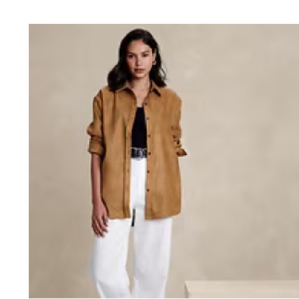 OVERSIZED VEGAN SUEDE SHIRT size M